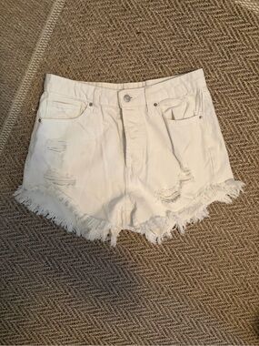 wild fable White Distressed Denim Cutoff Shorts